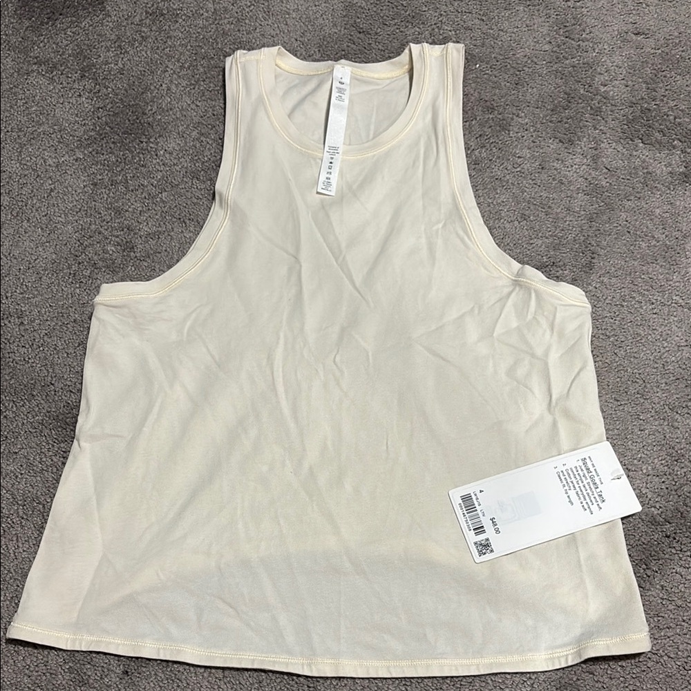 Cream Sleeveless Tank Top